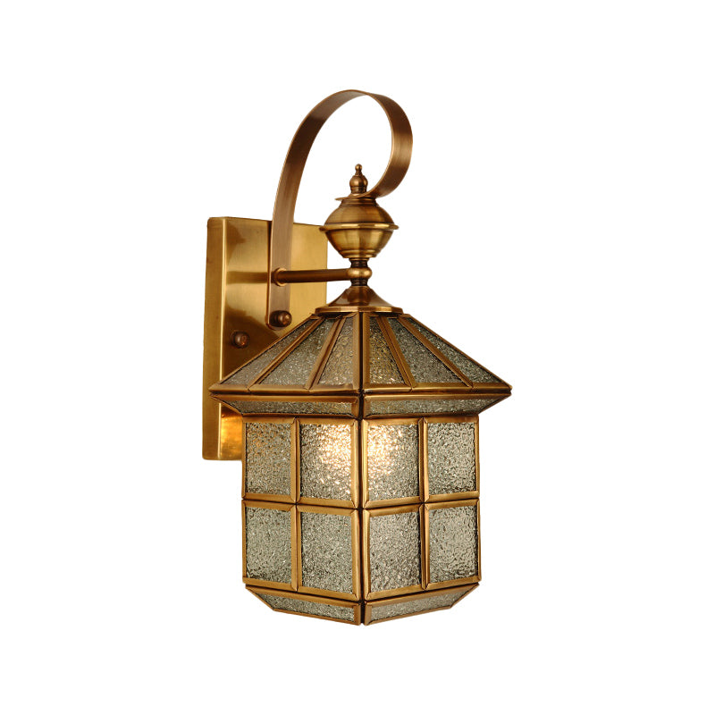 1-Head Geometric Sconce Light Fixture Traditional Gold Metal Wall Light Sconce for Foyer