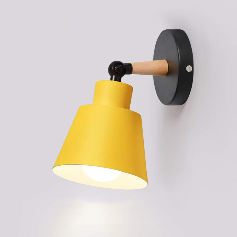 Nordic Style Cone-Shaped Wall Light 1 Light Iron Wall Lamp for Living Room
