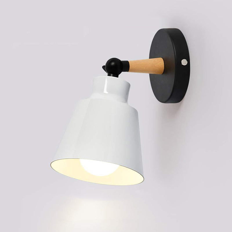 Nordic Style Cone-Shaped Wall Light 1 Light Iron Wall Lamp for Living Room