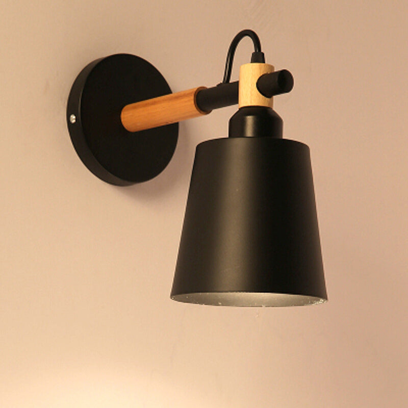 Nordic Style Cone-Shaped Wall Light 1 Light Iron Wall Lamp for Living Room