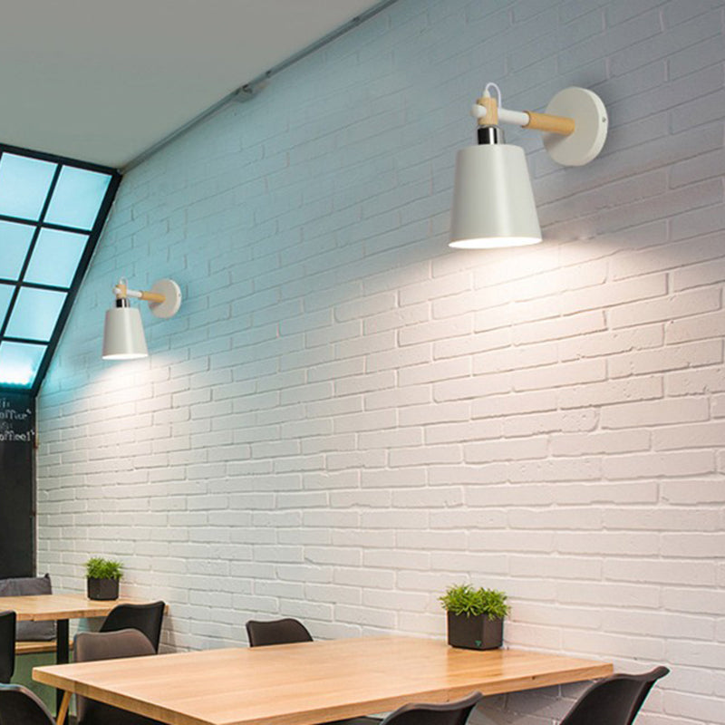 Nordic Style Cone-Shaped Wall Light 1 Light Iron Wall Lamp for Living Room