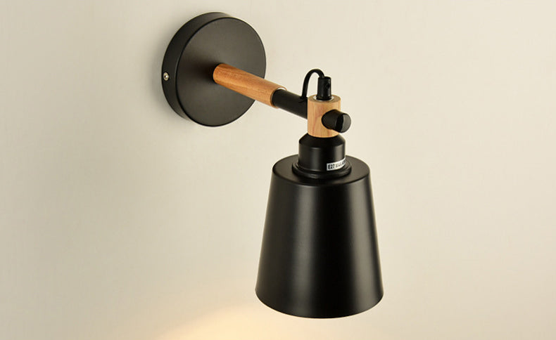 Nordic Style Cone-Shaped Wall Light 1 Light Iron Wall Lamp for Living Room