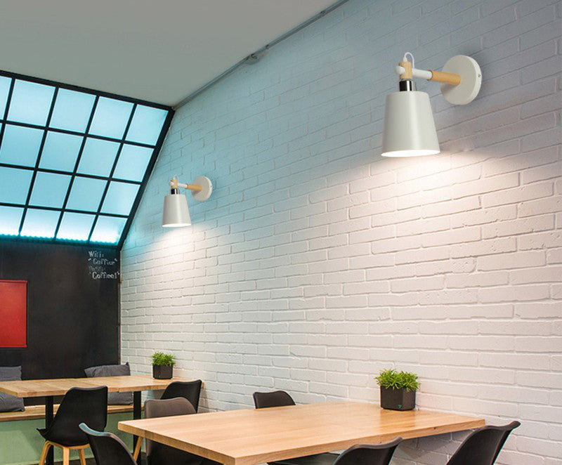 Nordic Style Cone-Shaped Wall Light 1 Light Iron Wall Lamp for Living Room
