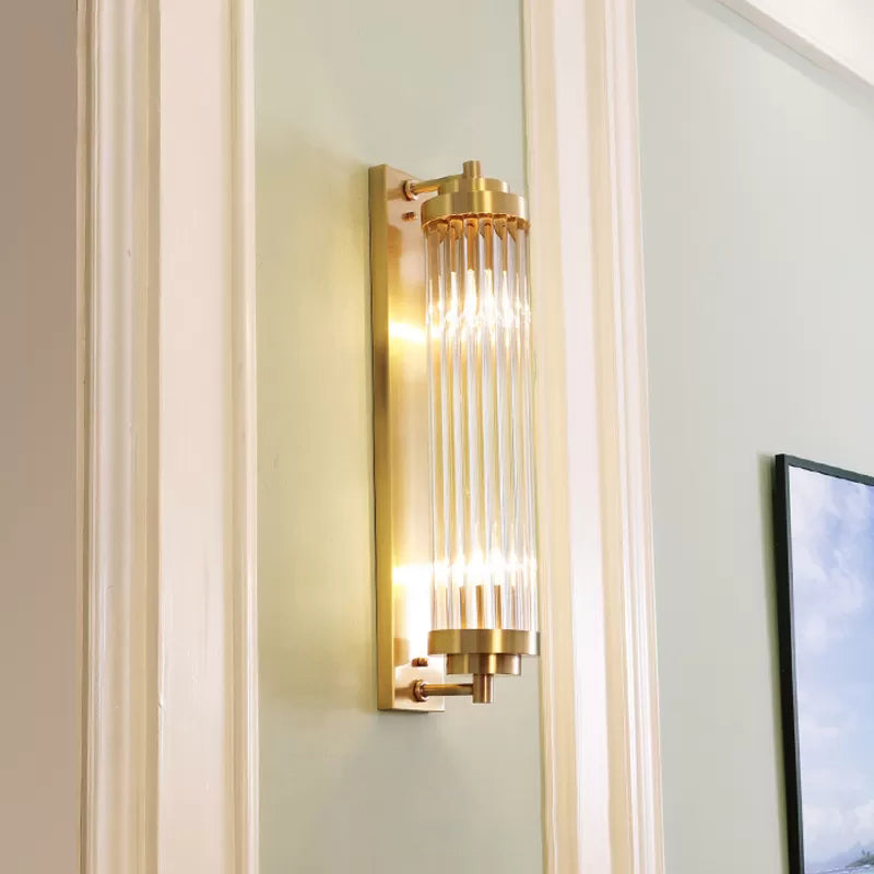 Contemporary Tubular Wall Mounted Lights Glass Flush Mount Wall Sconce for Living Room