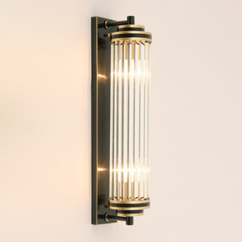Contemporary Tubular Wall Mounted Lights Glass Flush Mount Wall Sconce for Living Room