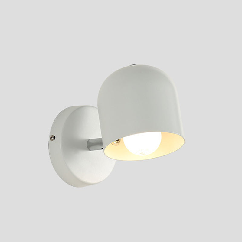 Luz de pared de domo de estilo macarrón 1 lámpara de pared de hierro ligera para dormitorio infantil