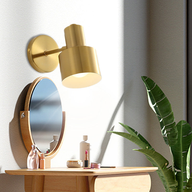 Postmodern Swing Arm Wall Sconce Metallic Wall Mounted Lighting for Coffee Shop