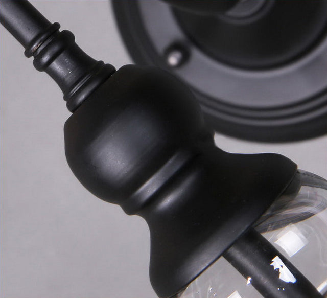 Industrielle Wandleuchte ein leichtes Licht moderner klarer Glasschatten Wandleuchte in Schwarz