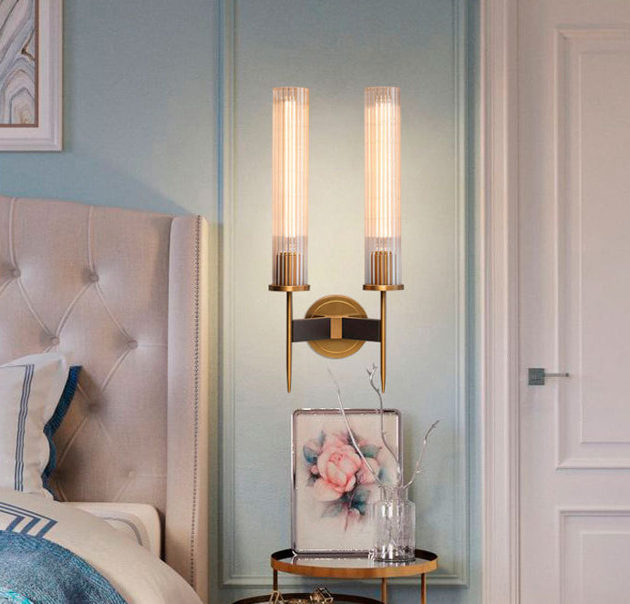 Lampe murale en verre d'éclairage mural cylindrique contemporain pour le salon