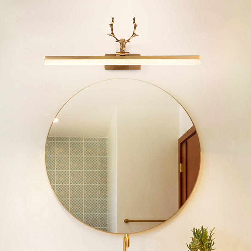 American Style Linear Vanity Lighting Fixtures with Antlers Acrylic Vanity Sconce