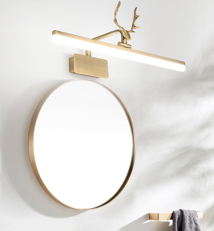 American Style Linear Vanity Lighting Fixtures with Antlers Acrylic Vanity Sconce