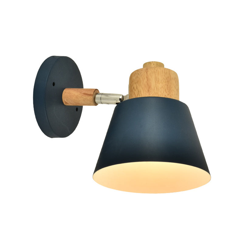 Semplicità nordica semplicità conica illuminazione con applique a parete metallizzata lampada montata per camera da letto per camera da letto