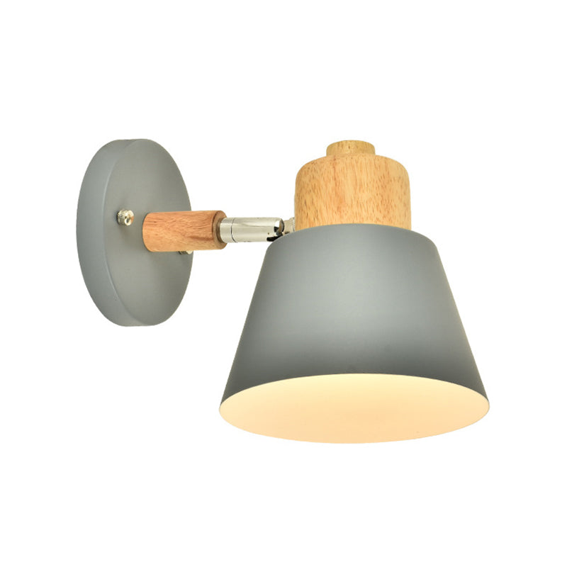 Semplicità nordica semplicità conica illuminazione con applique a parete metallizzata lampada montata per camera da letto per camera da letto