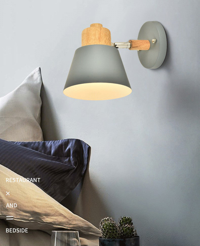 Nordic Simplicity Conical Wall Sconce Lighting Metallic Wall Mounted Light Fixture for Bedroom