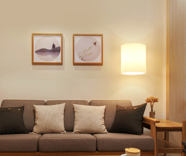 Cylinder Wall Sconce Lighting Modern Glass White Wall Mount Light Fixture for Bedroom