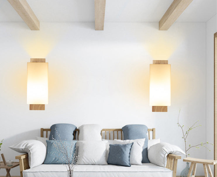 Illuminazione bianca rettangolare con funce muro moderno lampada montata in vetro