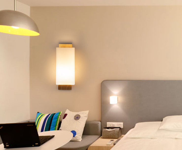 Illuminazione bianca rettangolare con funce muro moderno lampada montata in vetro