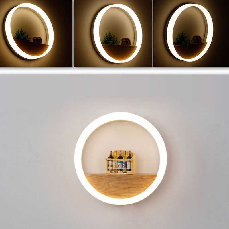 Acrylcirkel wandlamp Licht Licht Simplicity Stijl LED -wand SCONCE -verlichting in het wit