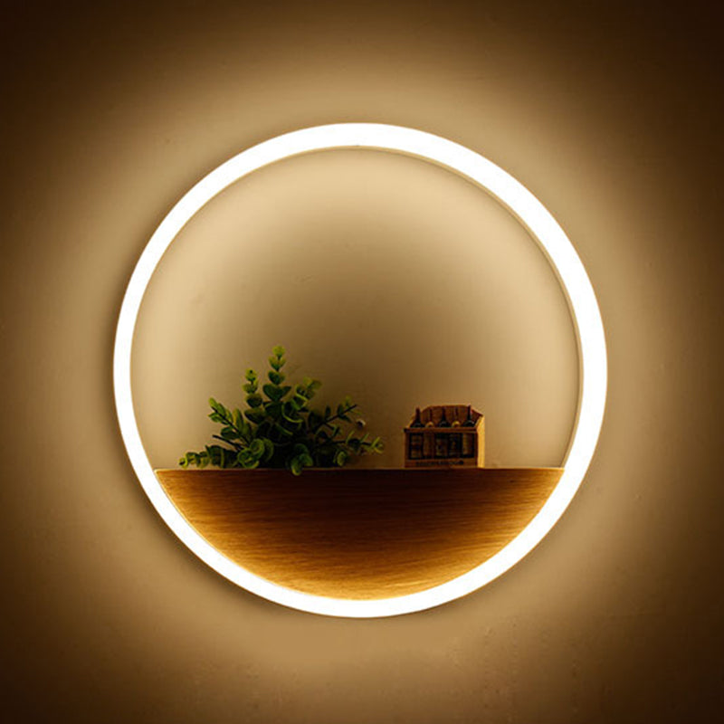 Acrylcirkel wandlamp Licht Licht Simplicity Stijl LED -wand SCONCE -verlichting in het wit