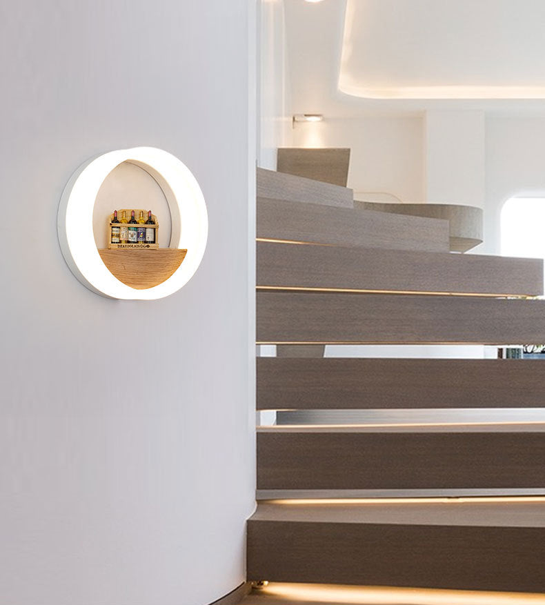 Acrylcirkel wandlamp Licht Licht Simplicity Stijl LED -wand SCONCE -verlichting in het wit