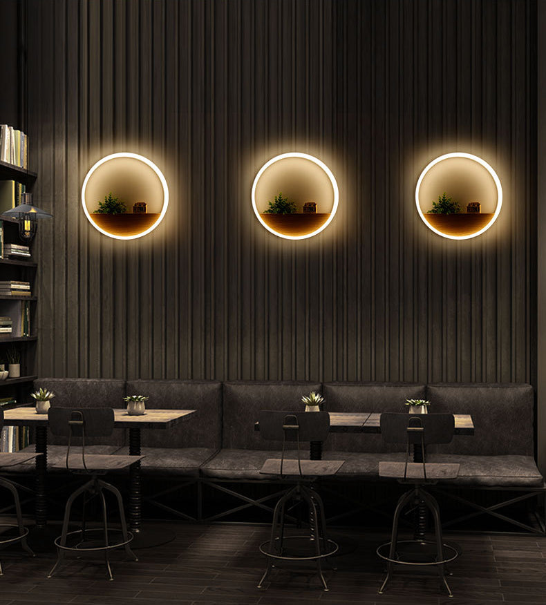 Acrylcirkel wandlamp Licht Licht Simplicity Stijl LED -wand SCONCE -verlichting in het wit