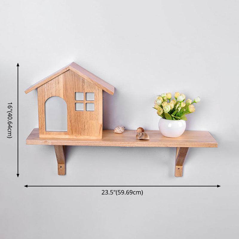 Wooden House-Shape Wall Light Fixture Modern LED Wood Wall Mounted Light Fixture