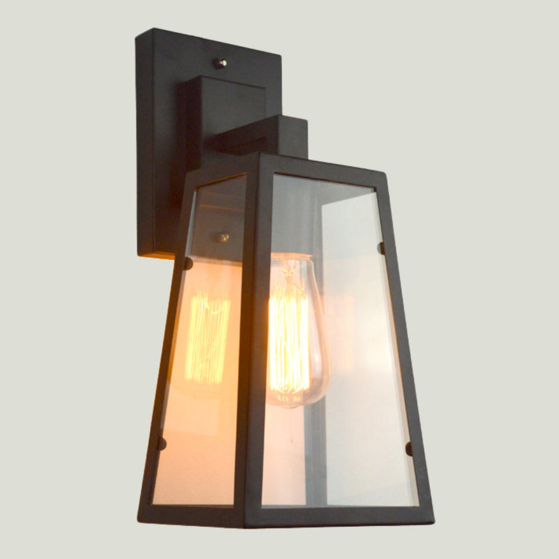 Glas Schwarz Wand montiertes Licht Trapezoidales industrielles Wandwand mit Wandleuchte