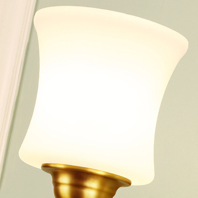 Cilindro Tombra del dormitorio de la pared de la pared de la pared de estilo tradicional lámpara de pared de acabado de latón de 1/2 luces