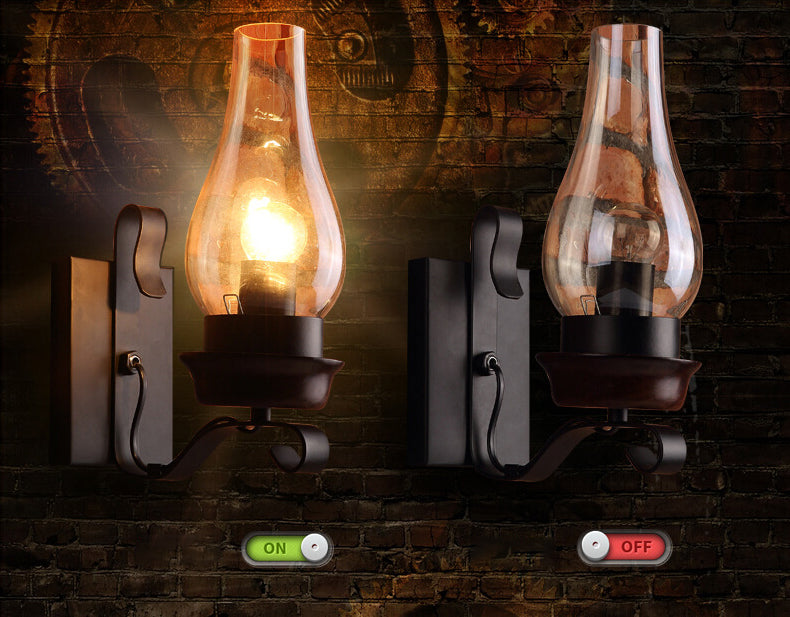 Style de style industriel ombré mural en verre clair appliques murales d'éclairage en clair