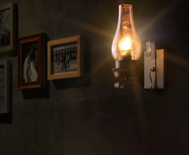 Style de style industriel ombré mural en verre clair appliques murales d'éclairage en clair