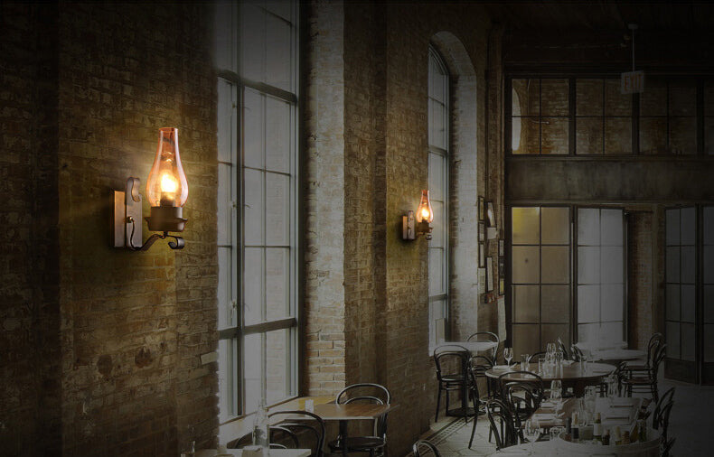 Style de style industriel ombré mural en verre clair appliques murales d'éclairage en clair