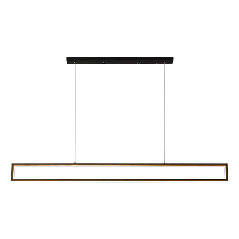 39.3 Inches Length Rectangular LED Island Light Acrylic Shade Modern Simplicity Style Suspended Lamp for Living Room