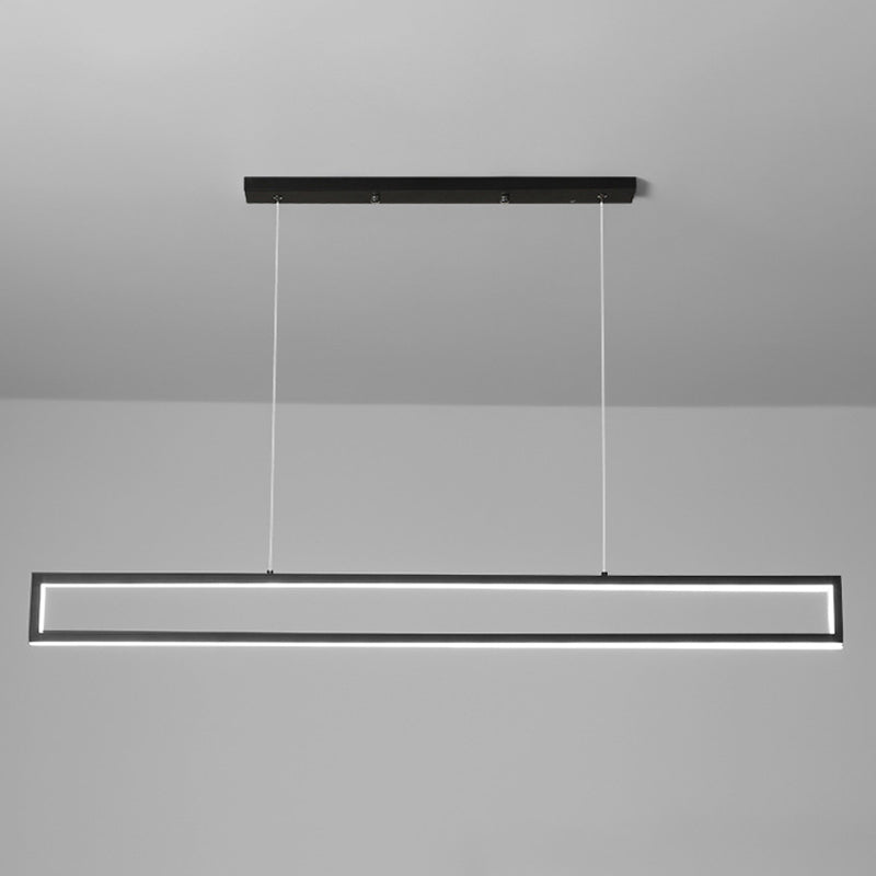 39.3 Inches Length Rectangular LED Island Light Acrylic Shade Modern Simplicity Style Suspended Lamp for Living Room