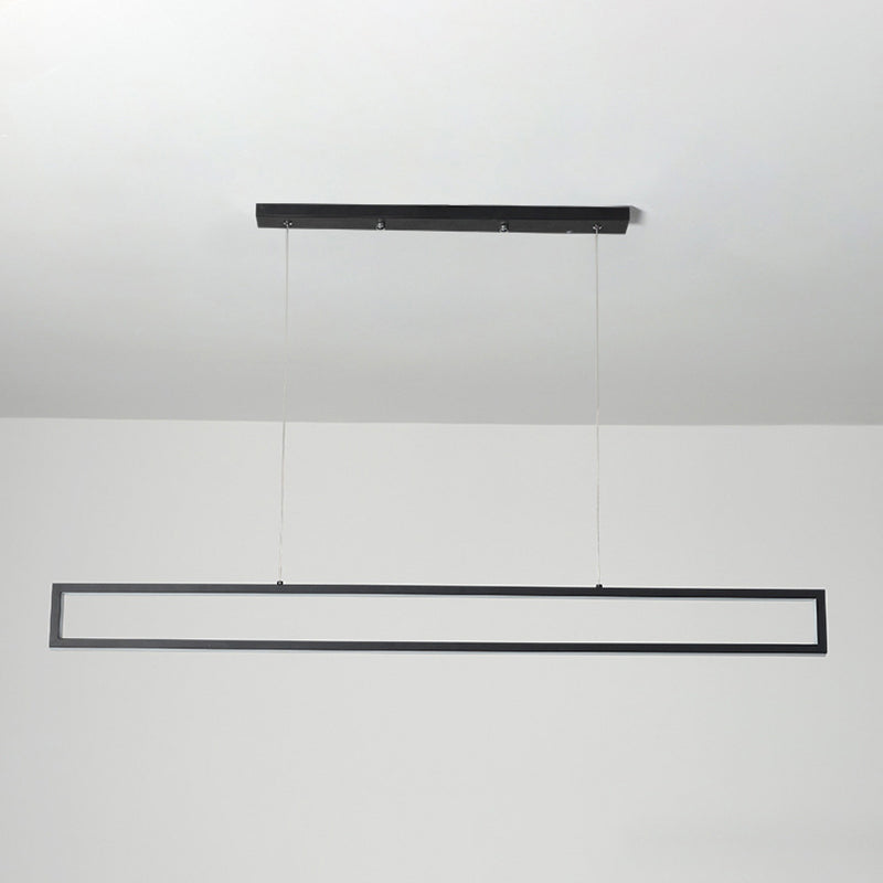 39.3 Inches Length Rectangular LED Island Light Acrylic Shade Modern Simplicity Style Suspended Lamp for Living Room