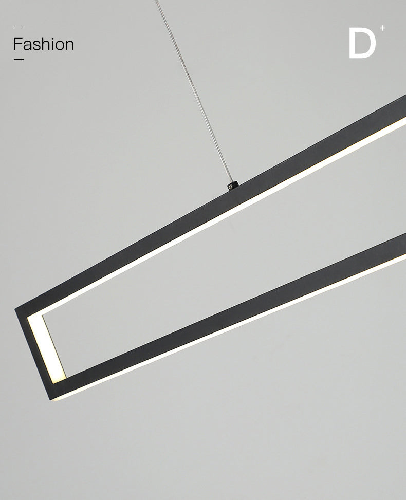 39.3 Inches Length Rectangular LED Island Light Acrylic Shade Modern Simplicity Style Suspended Lamp for Living Room