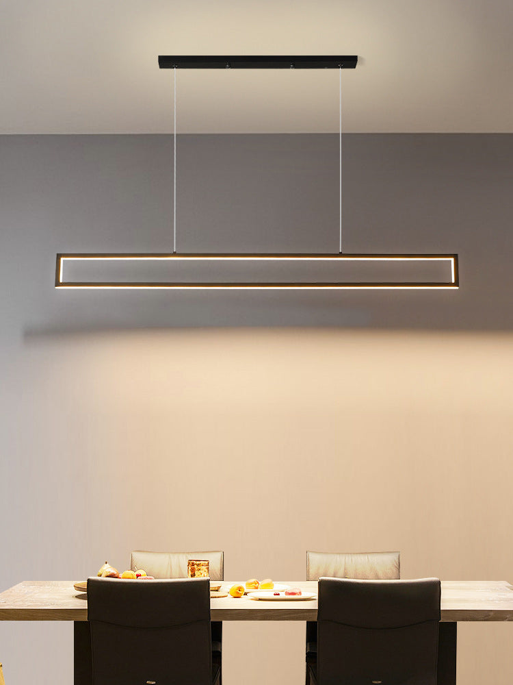 39.3 Inches Length Rectangular LED Island Light Acrylic Shade Modern Simplicity Style Suspended Lamp for Living Room