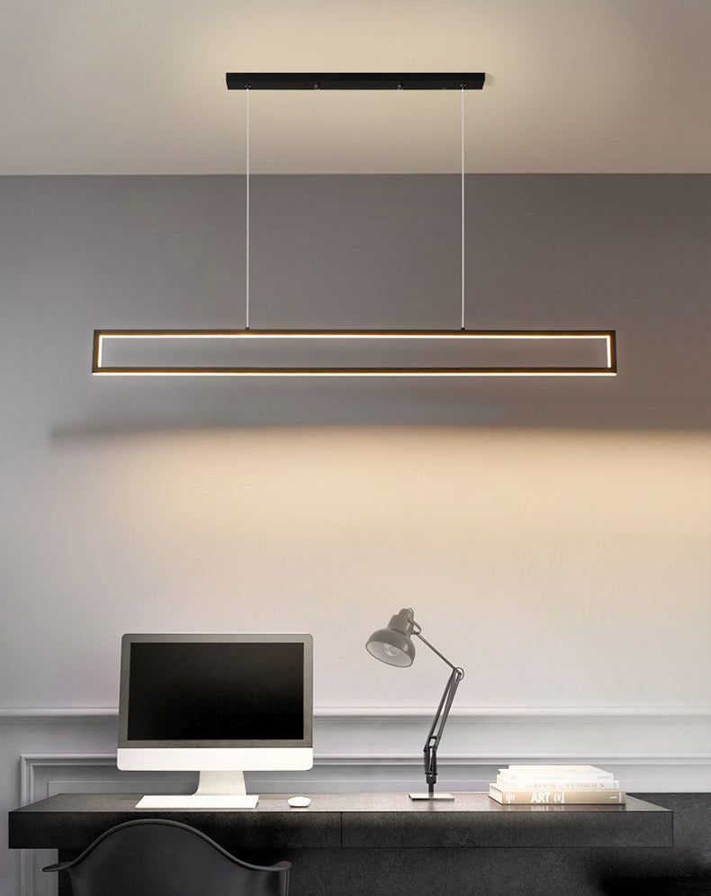 39.3 pulgadas de longitud Rectangular LED Light Light Acrylic Acrylic Simplicity Style Lámpara suspendida para sala de estar