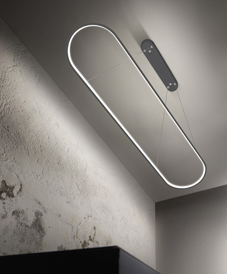 Black Minimalism LED Island Light Aluminum Alloy Lamp Body Modern Style Lighting Fixture with 39.3" Adjustable Hanging Wire
