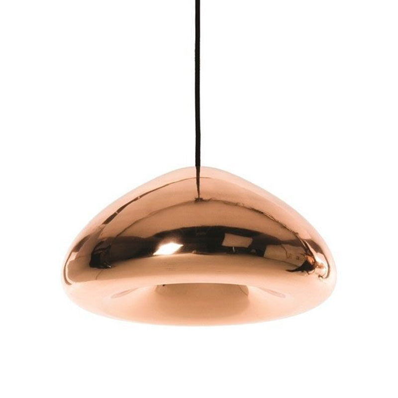 11.8" Wide Electroplating Mirror Glass Hanging Light Bread Shaped Modern Style Simplicity Lighting Pendant