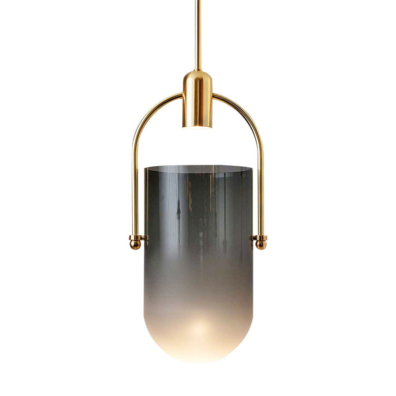 Golden moderne stijl glas hangend licht met enkele lamp mini slaapkamer verlichtingsarmatuur