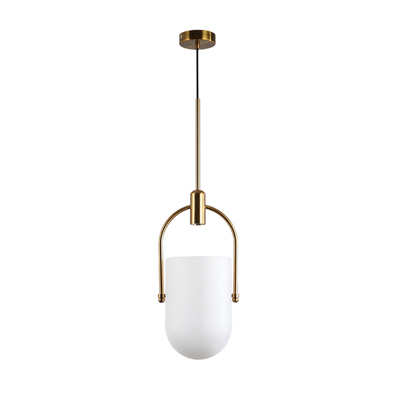 Golden moderne stijl glas hangend licht met enkele lamp mini slaapkamer verlichtingsarmatuur