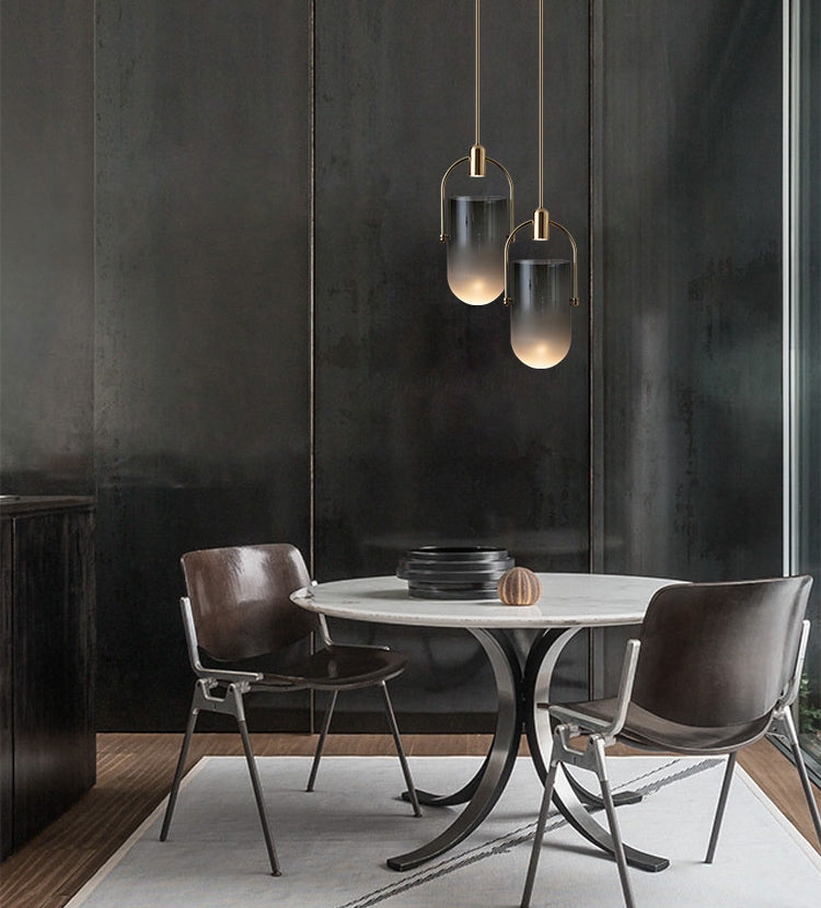 Golden moderne stijl glas hangend licht met enkele lamp mini slaapkamer verlichtingsarmatuur