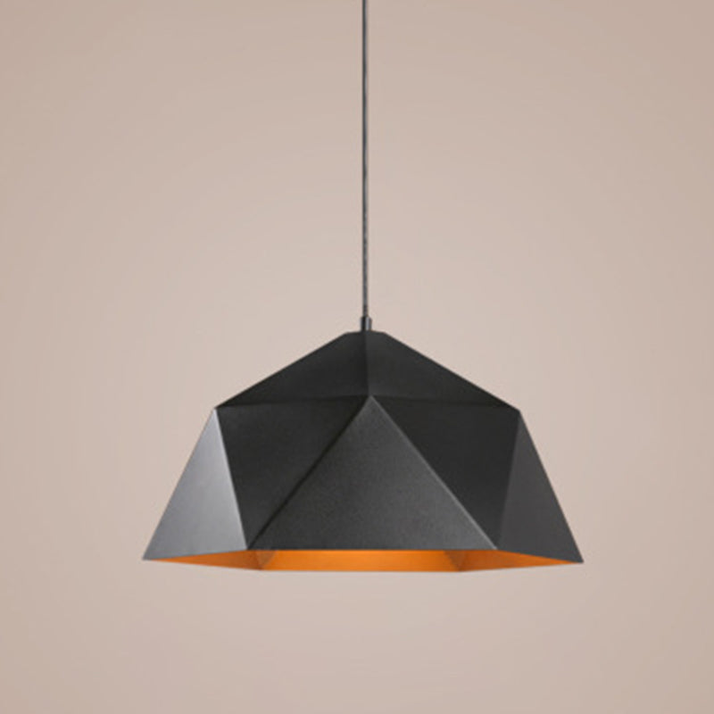 Multilateral Diamond Metal Suspended Light Contemporary Simplicity 1-Light Pendant for Bedroom