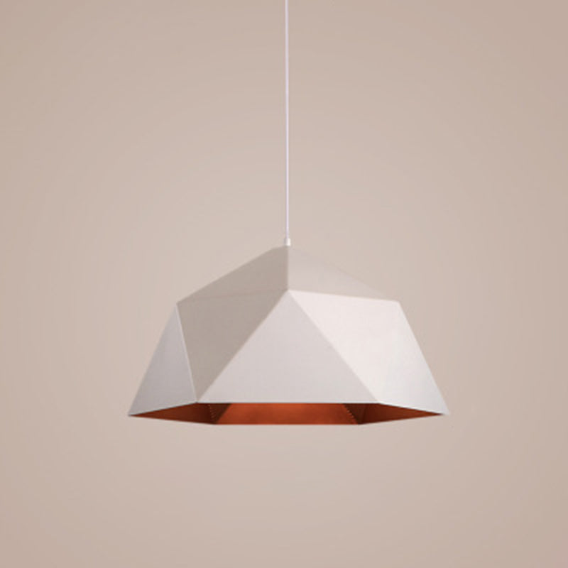 Multilateral Diamond Metal Suspended Light Contemporary Simplicity 1-Light Pendant for Bedroom