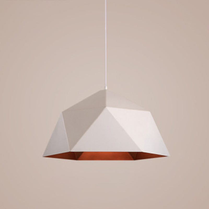 Multilateral Diamond Metal Suspended Light Contemporary Simplicity 1-Light Pendant for Bedroom