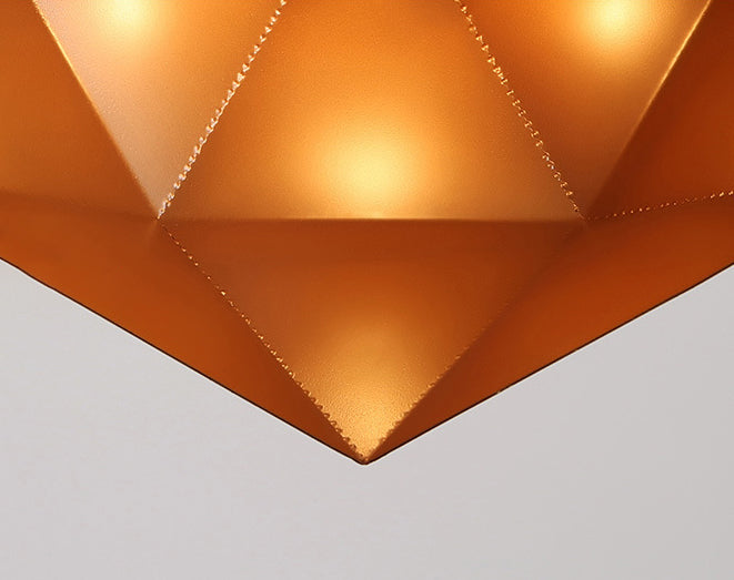 Multilateral Diamond Metal Suspended Light Contemporary Simplicity 1-Light Pendant for Bedroom