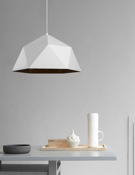 Multilateral Diamond Metal Suspended Light Contemporary Simplicity 1-Light Pendant for Bedroom