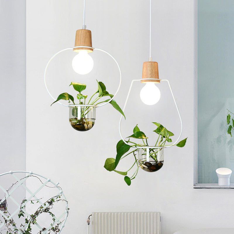 Lampada a sospensione con soffitto ad anello in metallo geometrico moderno 1 lampada da interno appesa alla luce senza botanica