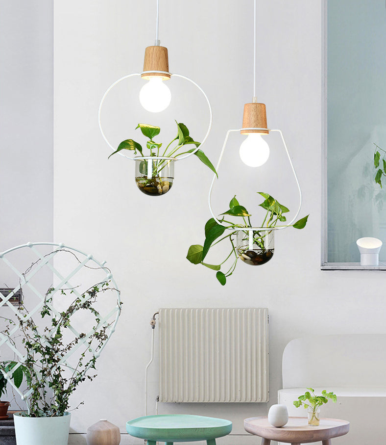 Lampada a sospensione con soffitto ad anello in metallo geometrico moderno 1 lampada da interno appesa alla luce senza botanica