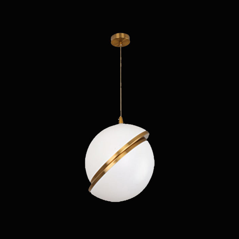 Oro 1 luce a sospensione leggera moderna sferica sferica ombra appesa lampada per camera da letto